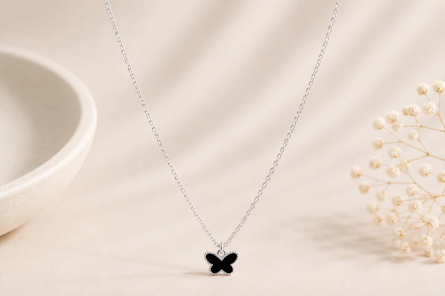 Silver Black Butterfly Pendant Necklace Kairavi Vijay Nagar, Indore, Madhya Pradesh 452010, India
