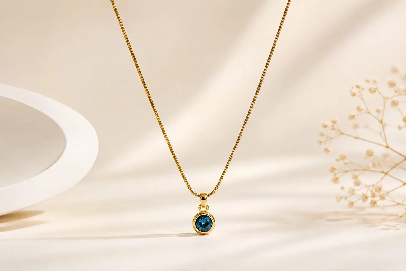 Gold Blue Crystal Pendant Necklace Kairavi Vijay Nagar, Indore, Madhya Pradesh 452010, India