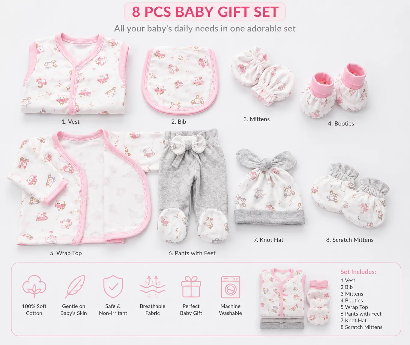 8 Piece Suit for Newborn