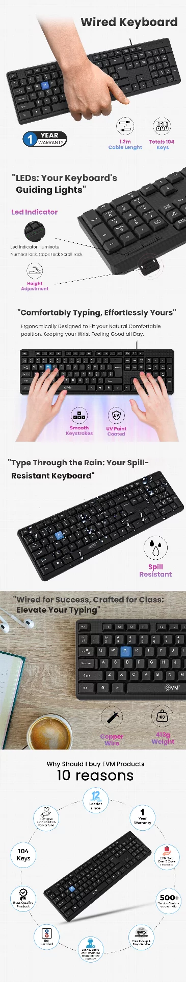 EVM WDK-216 Wired Keyboard CENTRONIX COMPUTERS 📍 M4, Navrang Plaza, 35, Sneh Nagar, Sapna Sangeeta Main Road, Indore (M.P.) – 452001