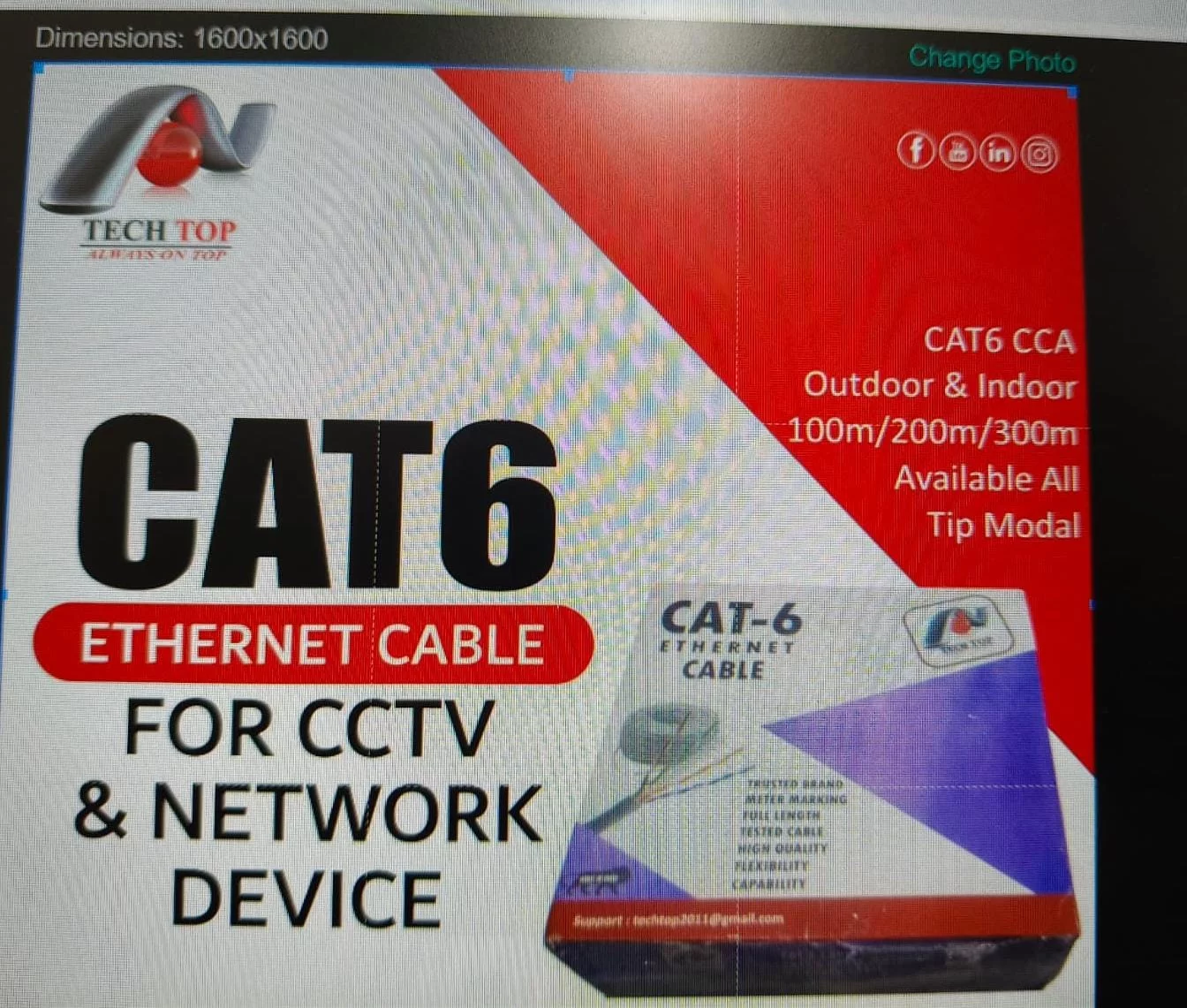 CAT6 Tech Top Ethernet Cable CENTRONIX COMPUTERS 📍 M4, Navrang Plaza, 35, Sneh Nagar, Sapna Sangeeta Main Road, Indore (M.P.) – 452001