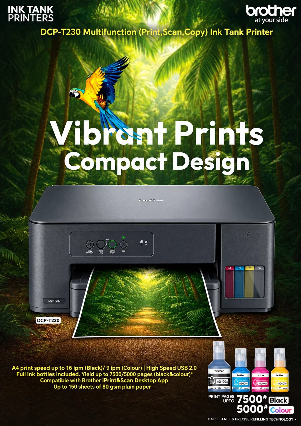 Brother DCP-T230 Multifunction (Print / Scan / Copy) Ink Tank Printer