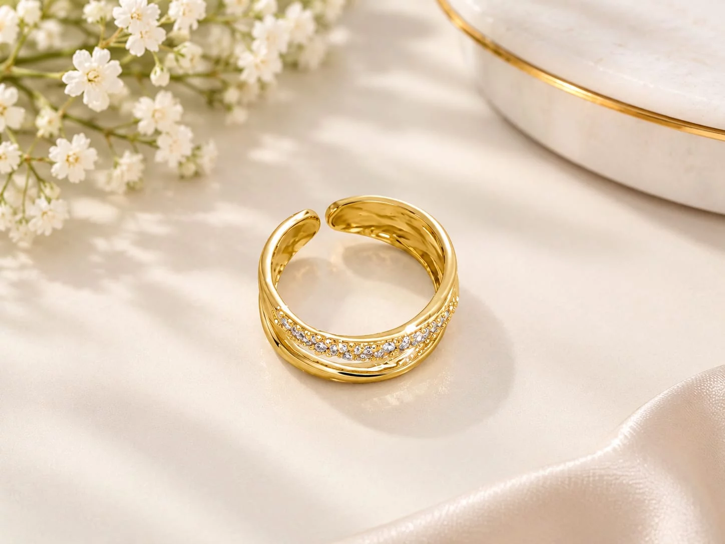 Double Layer Adjustable Cuff Ring