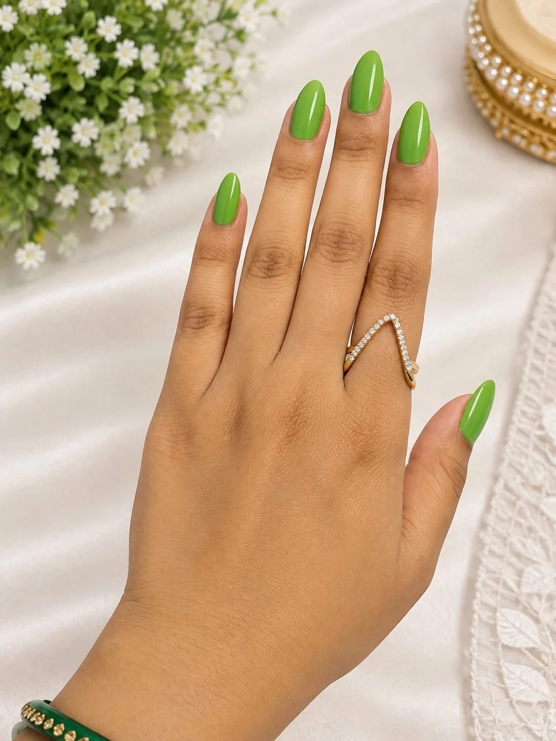 Chevron CZ Ring