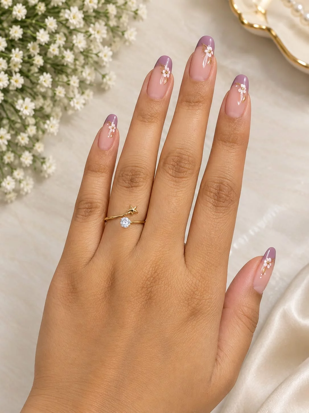 Star Solitaire Adjustable Ring