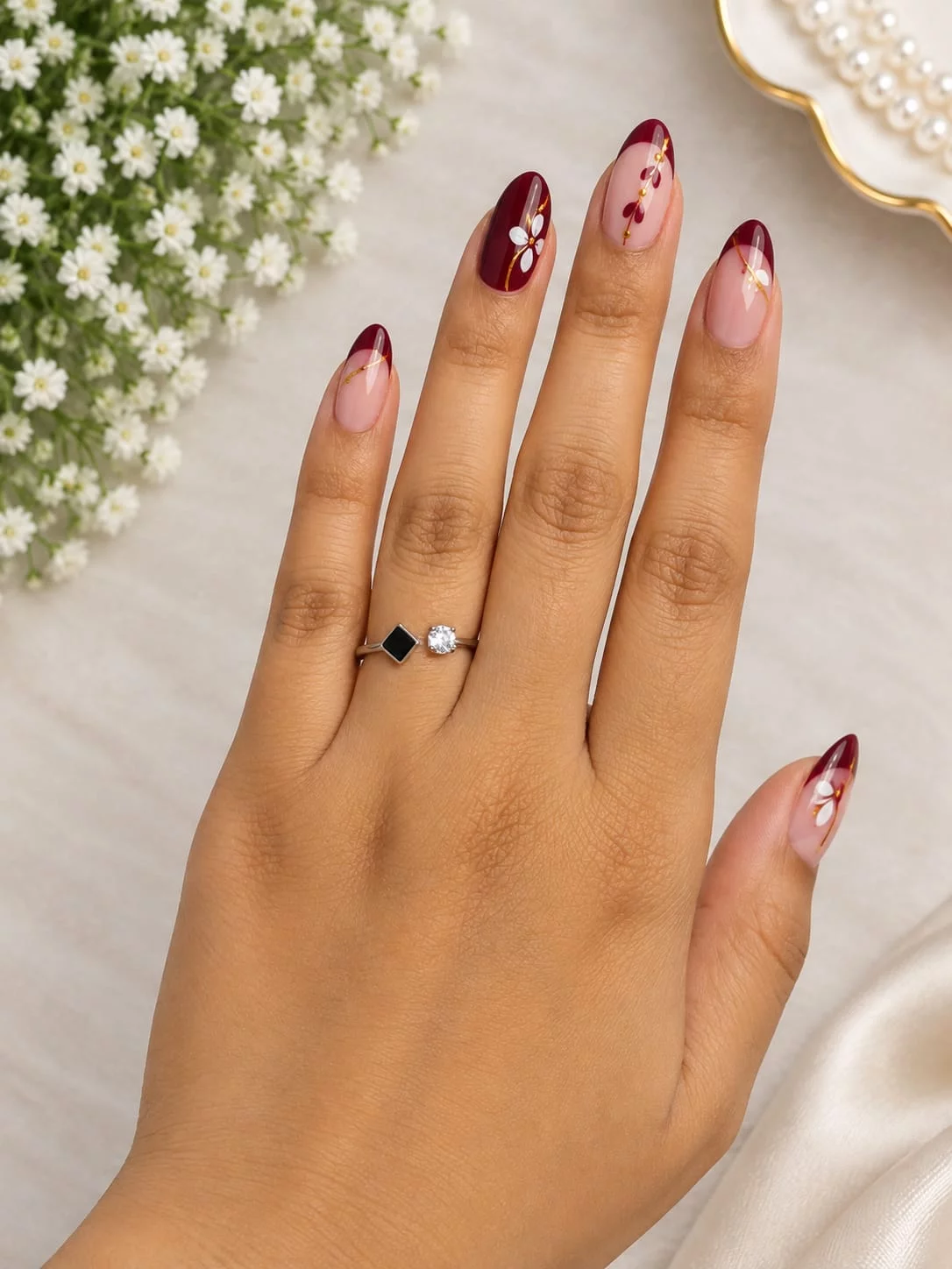 Black Enamel Solitaire Ring