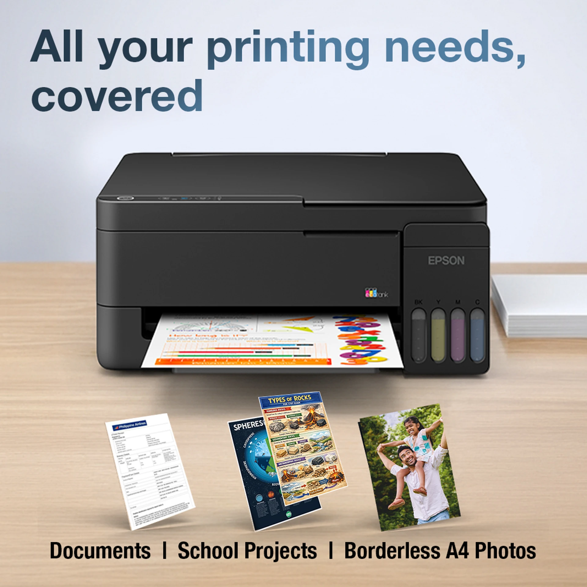 Epson EcoTank L3310 Multi-function Color Ink Tank Printer (4 Ink Bottles Included)
