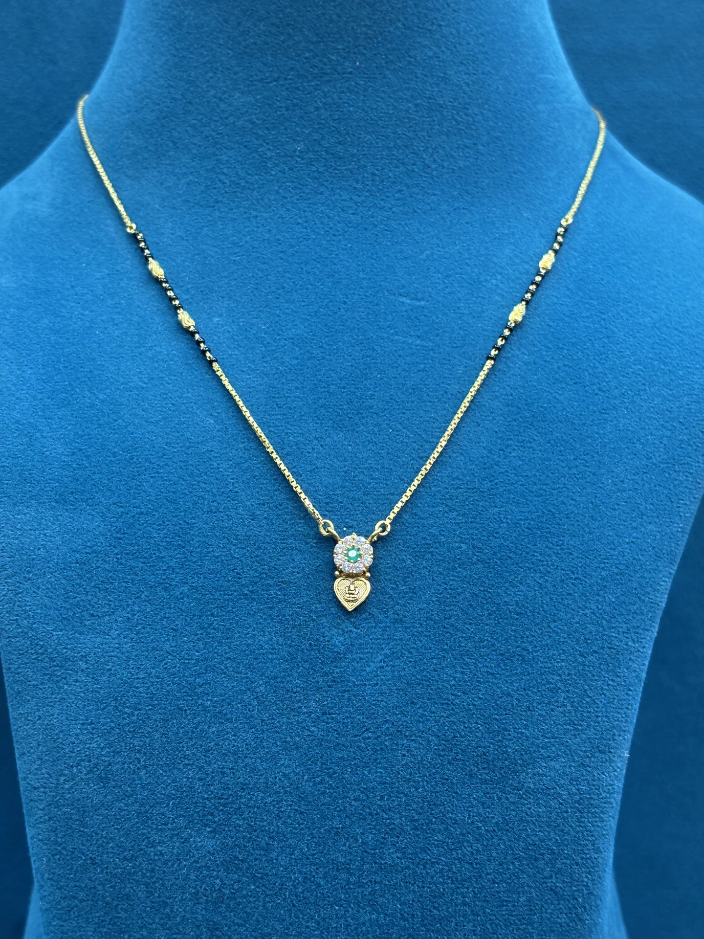 Heart Shape Rupu Pendant Black Beads Amrutha Jewellers 23-11-7, Nageswara Rao Pantulu Rd, Satyaranayana Puram, Vijayawada, Andhra Pradesh 520011, India