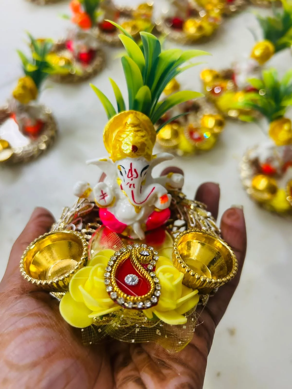 Attractive Ganpati Haldi Kumkum Stand Chawal Holder