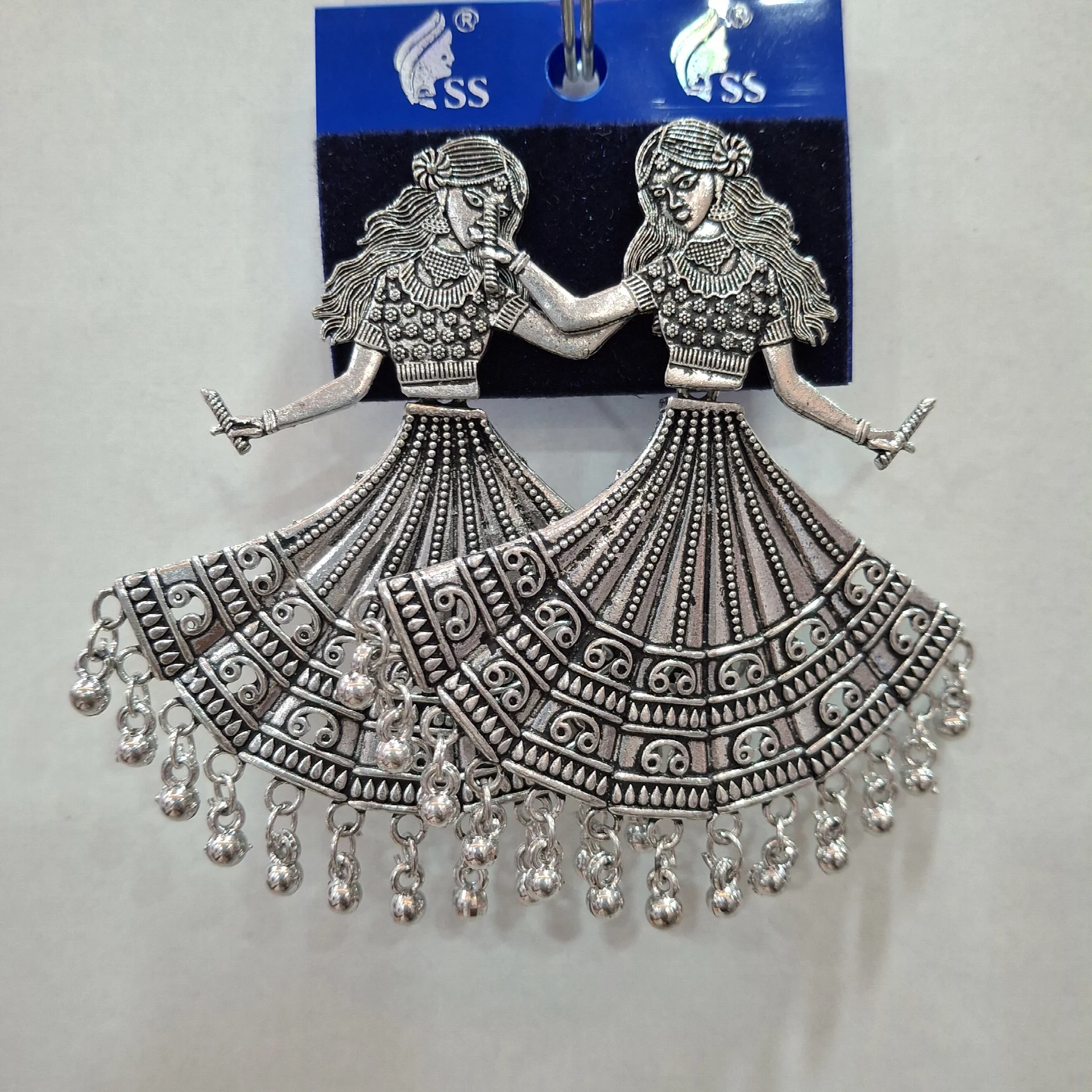 Oxidized Silver Garba Dancing Earrings Radhe Lifestyle 