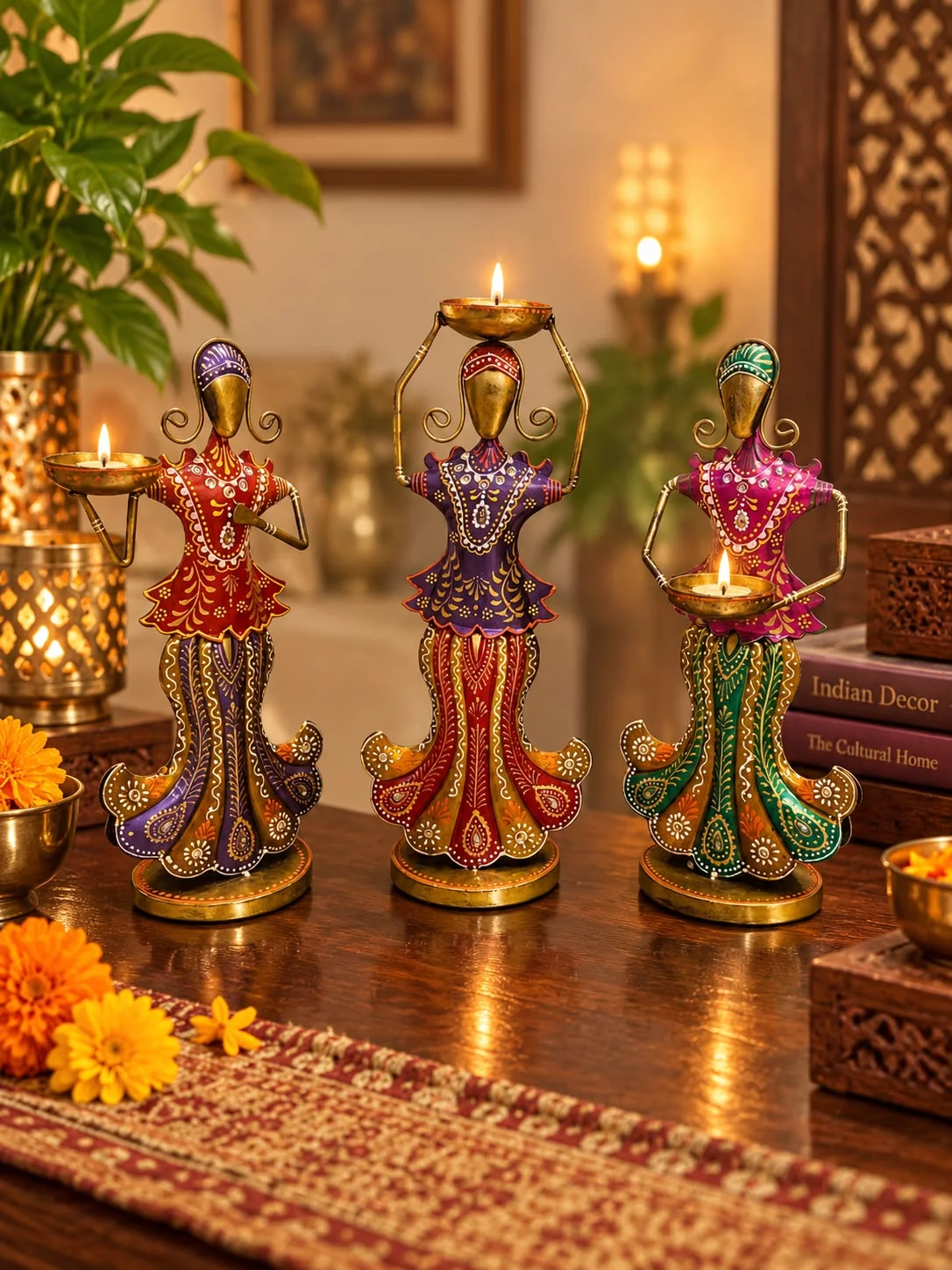 Table Decoration lady T light Holder S/3