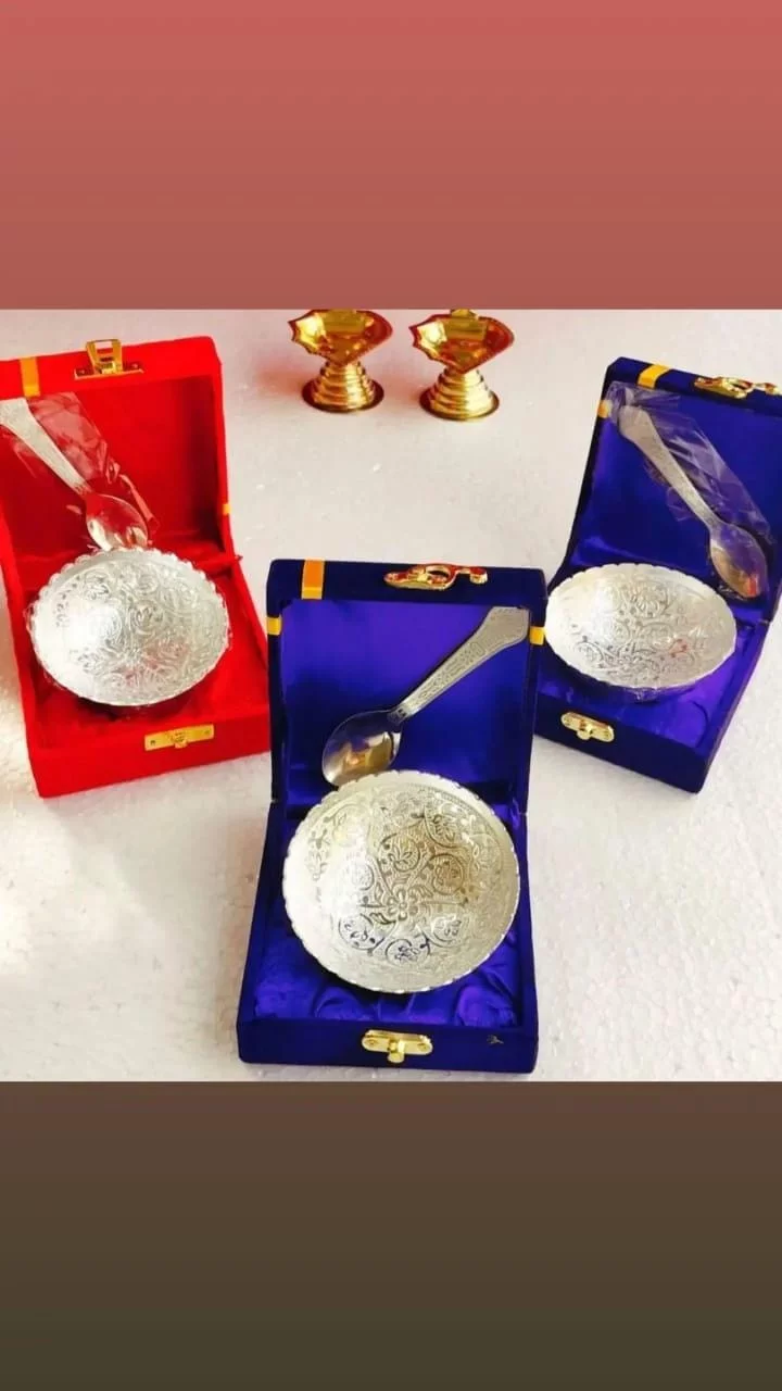 Silver Plated Bowl & Spoon Set