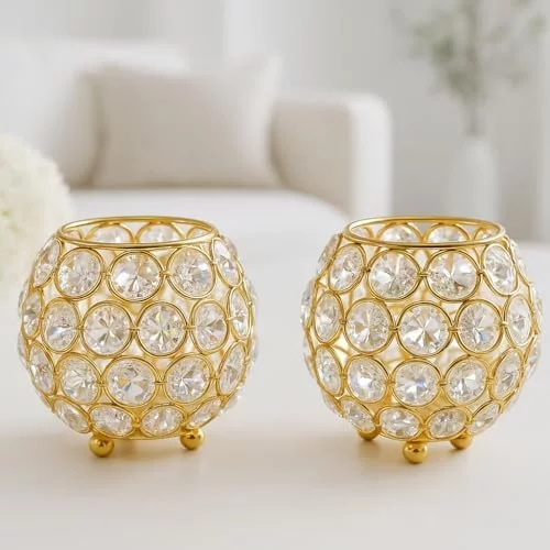 CentraLit Pack of 2 Tea Light Crystal Candle Holder