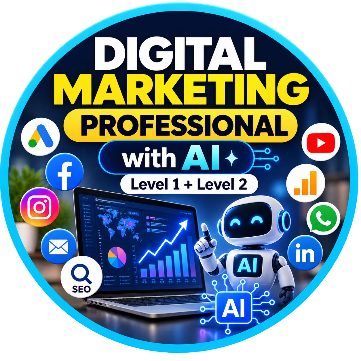 Digital Marketing Advance with AI [L1+L2] P L Academy 5/1, Heramba Das Lane, Kolkata, West Bengal-700009