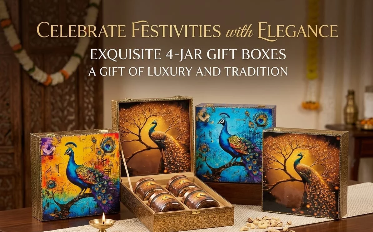 New Trendy Gifting for 4 Jar Dry Fruit Box
