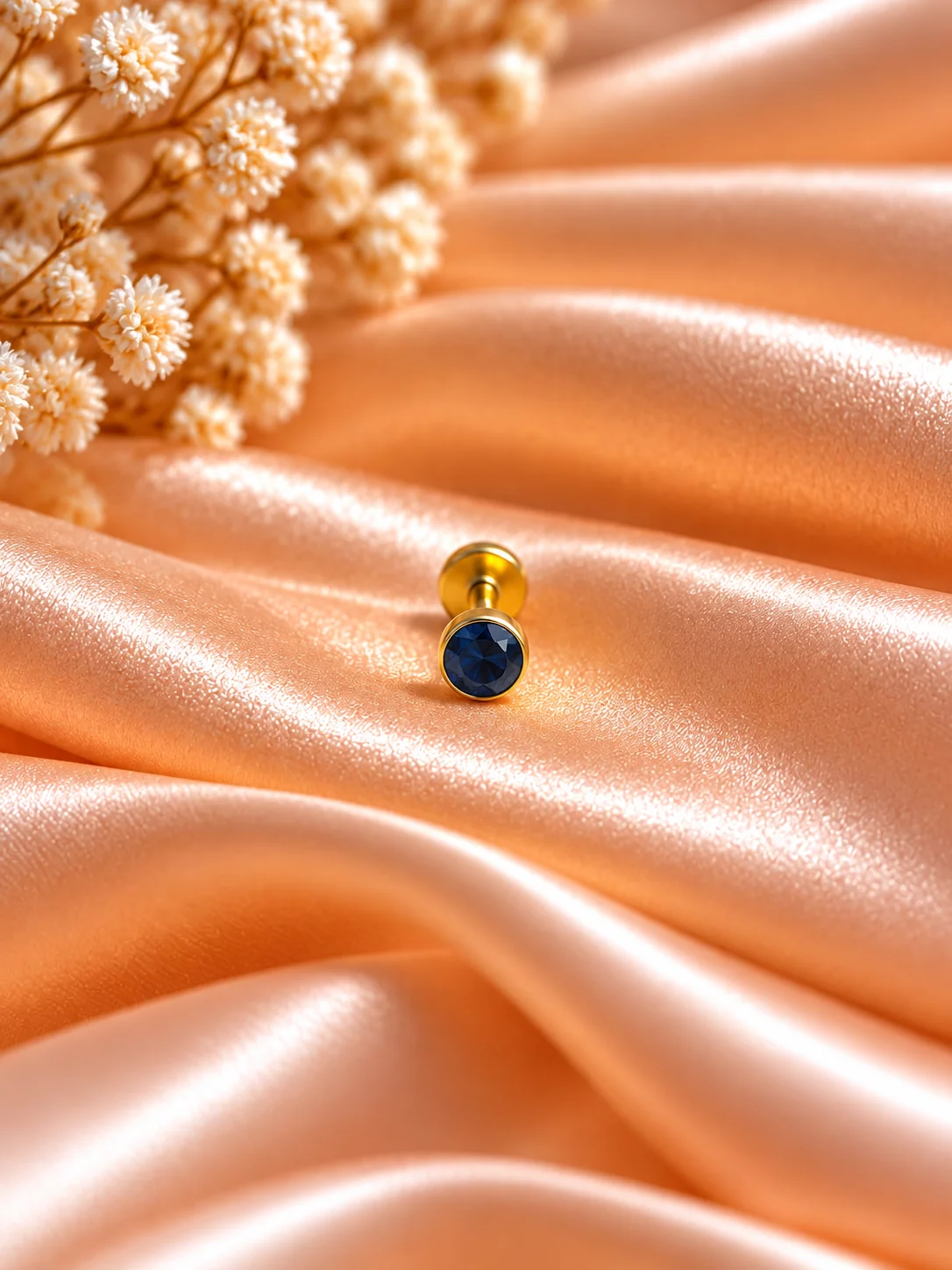 Black Stone Nose Pin