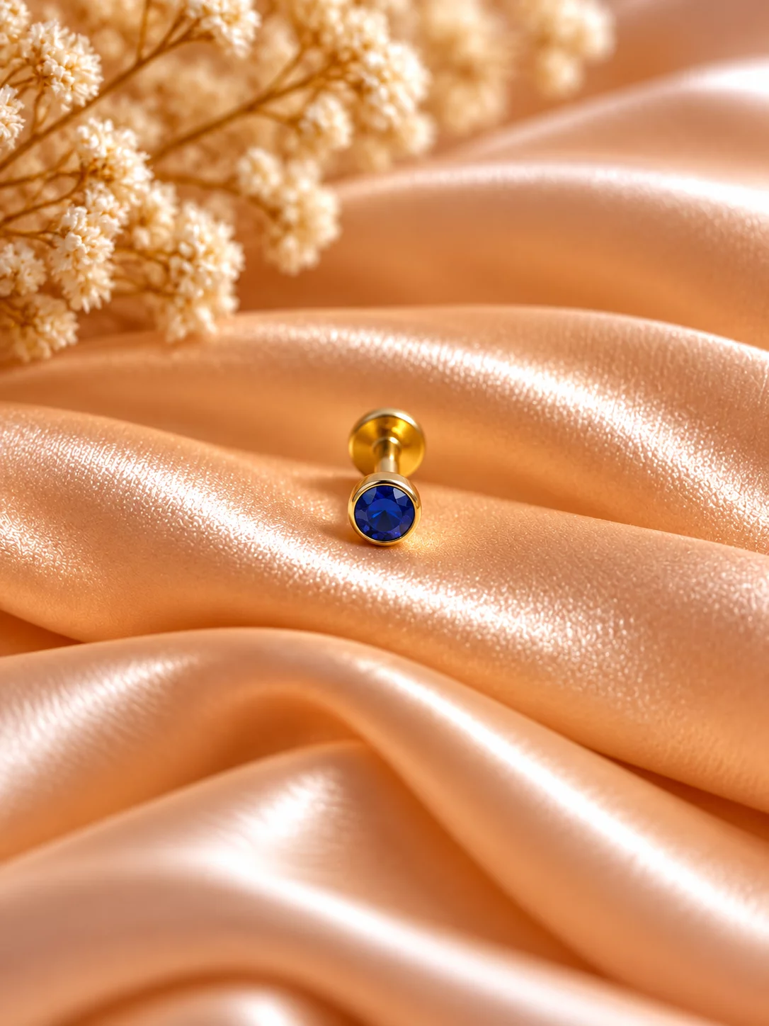 Blue Stone Nose Pin