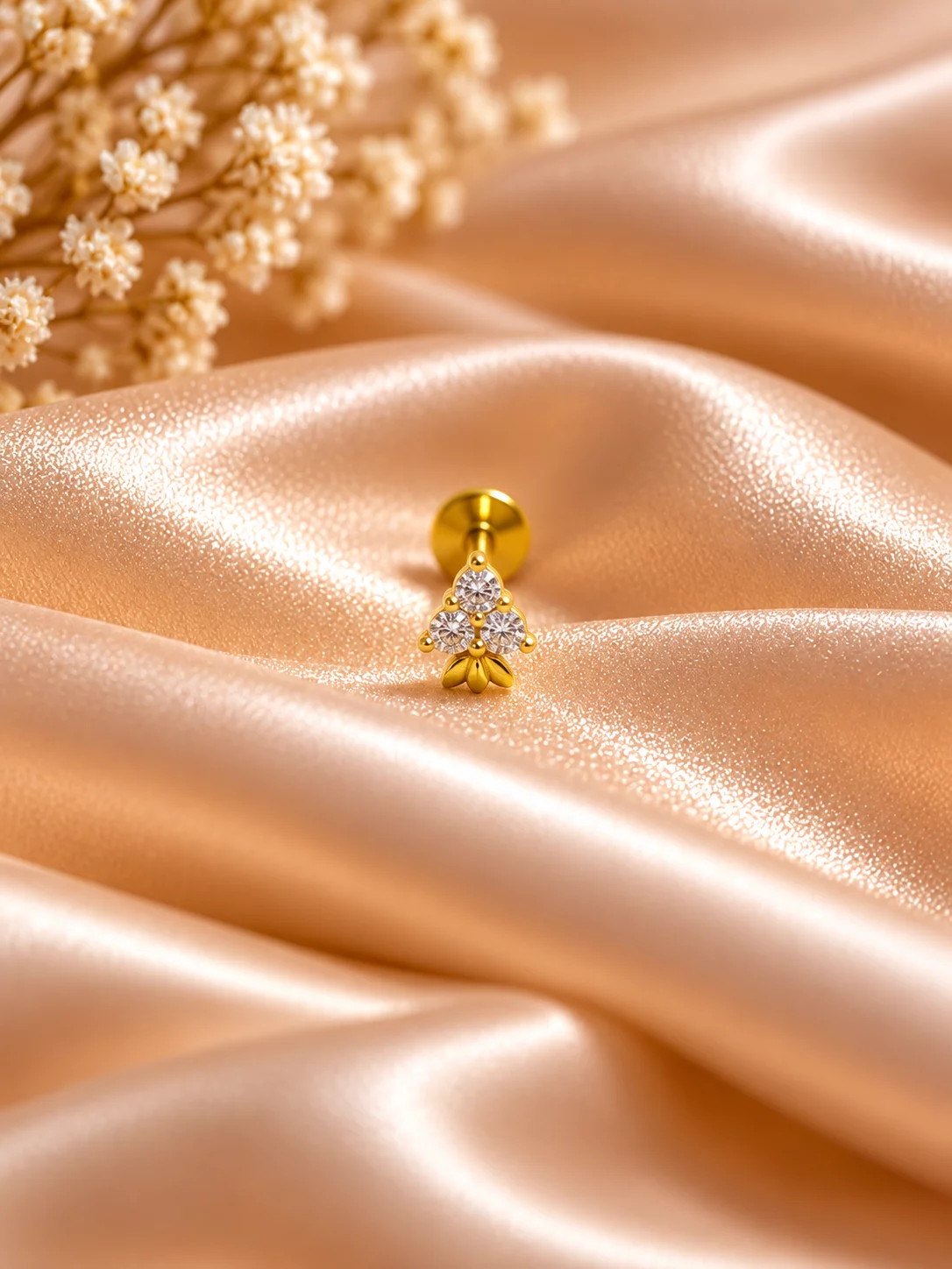White Stone Nose Pin
