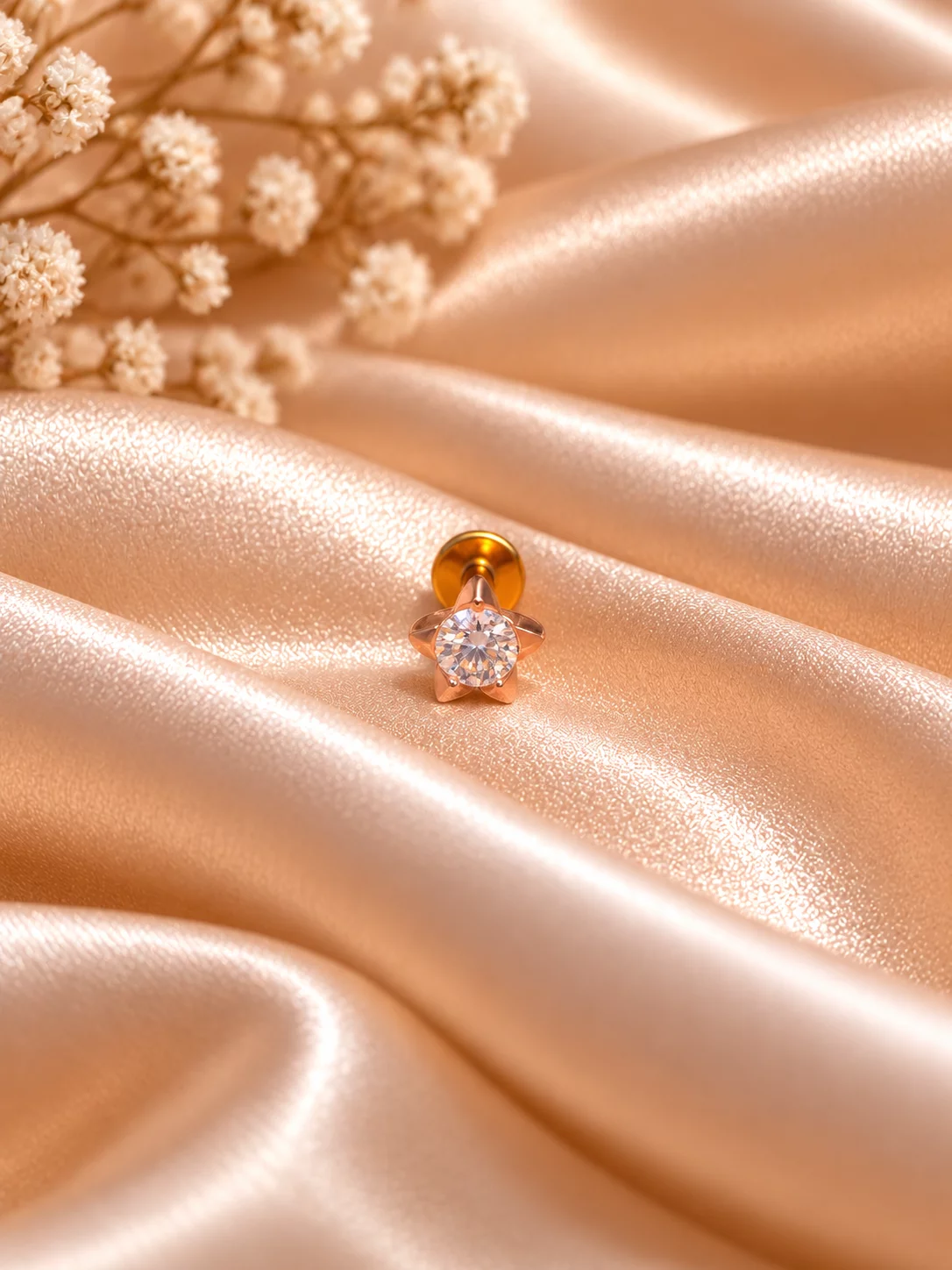White Stone Nose Pin