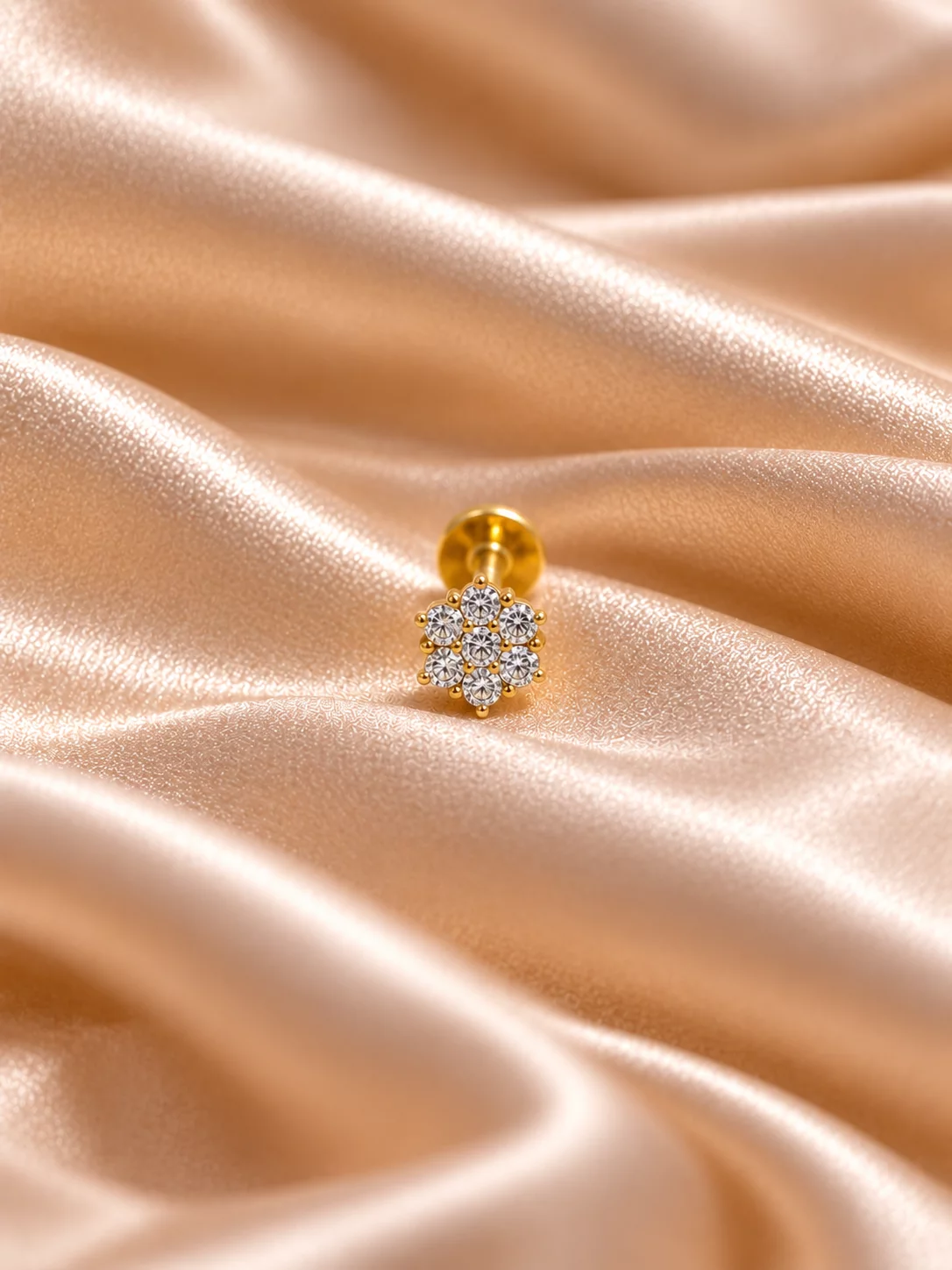 White Stone Nose Pin