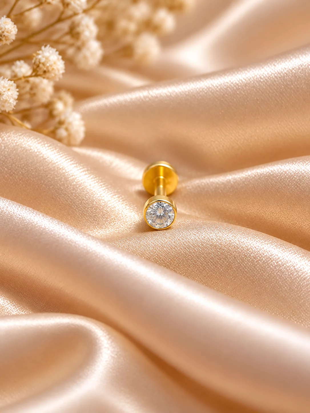 White Stone Nose Pin