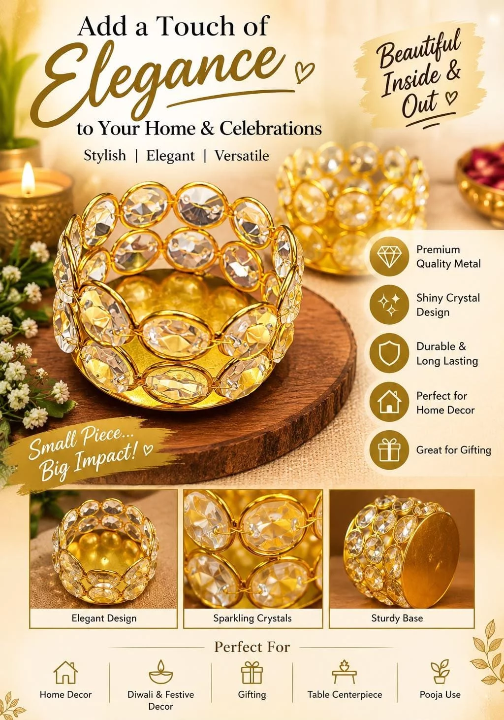 Crystal T Light Holder