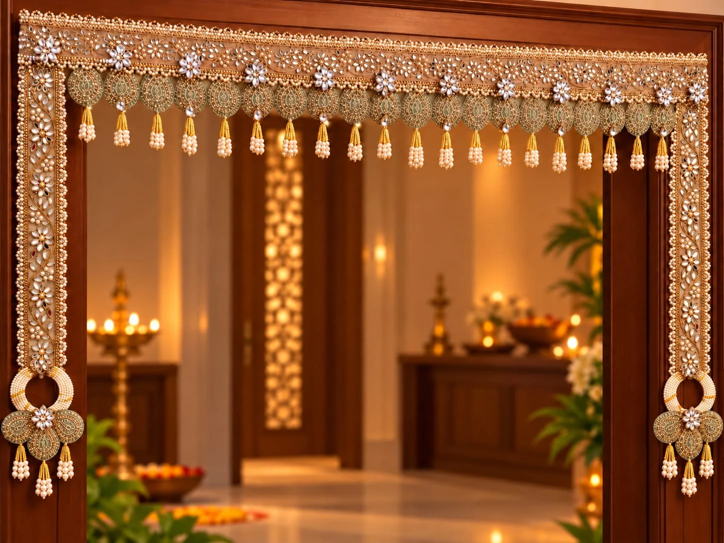 Elegant Pearl Door Toran