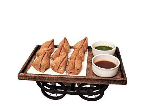 Handcrafted Wooden Serving Tray with Wheels-https://i-media.vyaparify.com/vcards/products/32412/Handcrafted-Wooden-Serving-Tray-with-Wheels.png Image