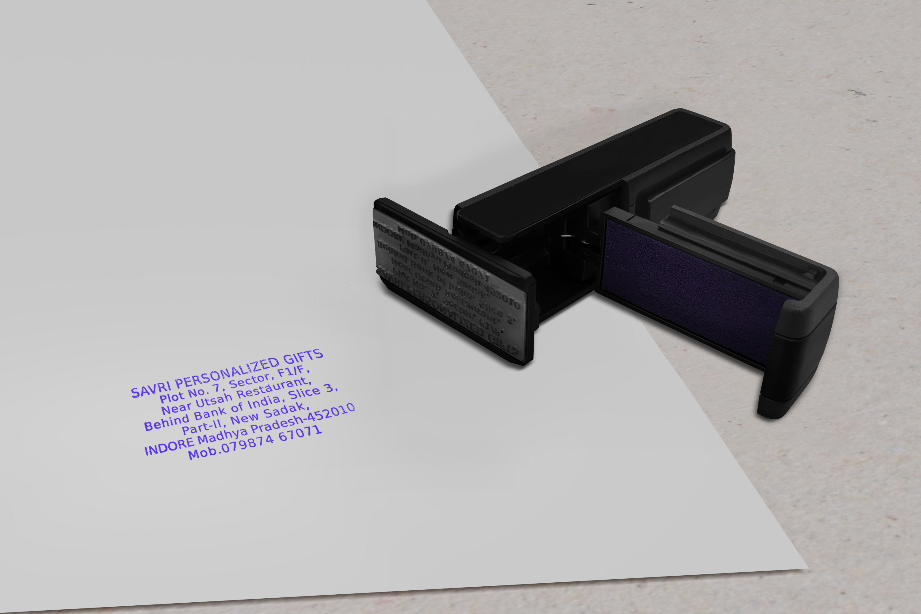 Personalized Self ink  pocket stamp-https://i-media.vyaparify.com/vcards/products/32437/Photo3-(2).jpg Image