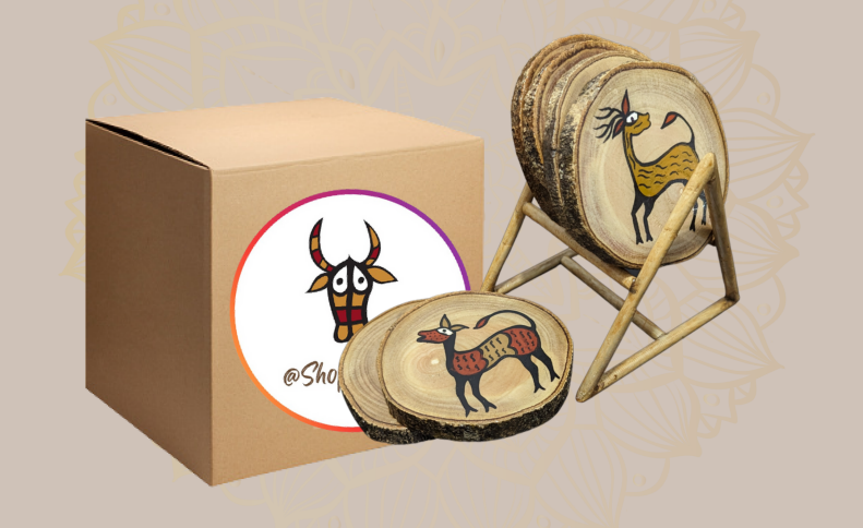 Hand-painted Sohrai-Khovar Tea Coasters Set-https://i-media.vyaparify.com/vcards/products/33005/Hand-painted-Sohrai-Khovar-Tea-Coasters-Set.png Image