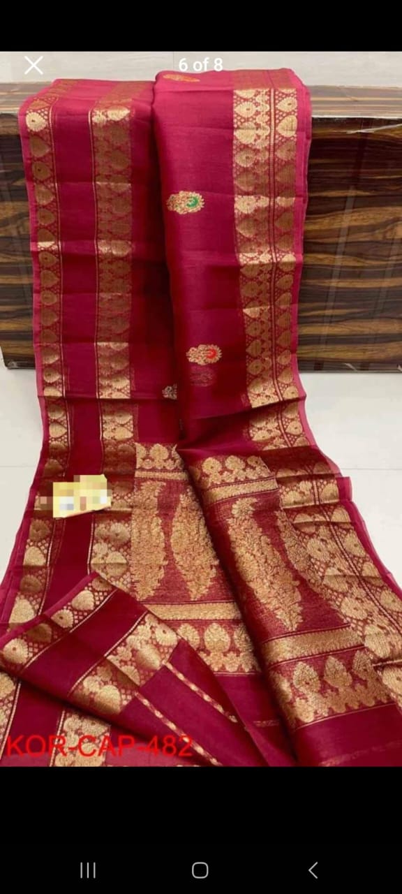 BSH 23/3/2024  Banarasi Weaving Semi Kora Organza Silk Saree-https://i-media.vyaparify.com/vcards/products/33783/WhatsApp-Image-2024-03-22-at-7.09.08-PM-(1).jpeg Image