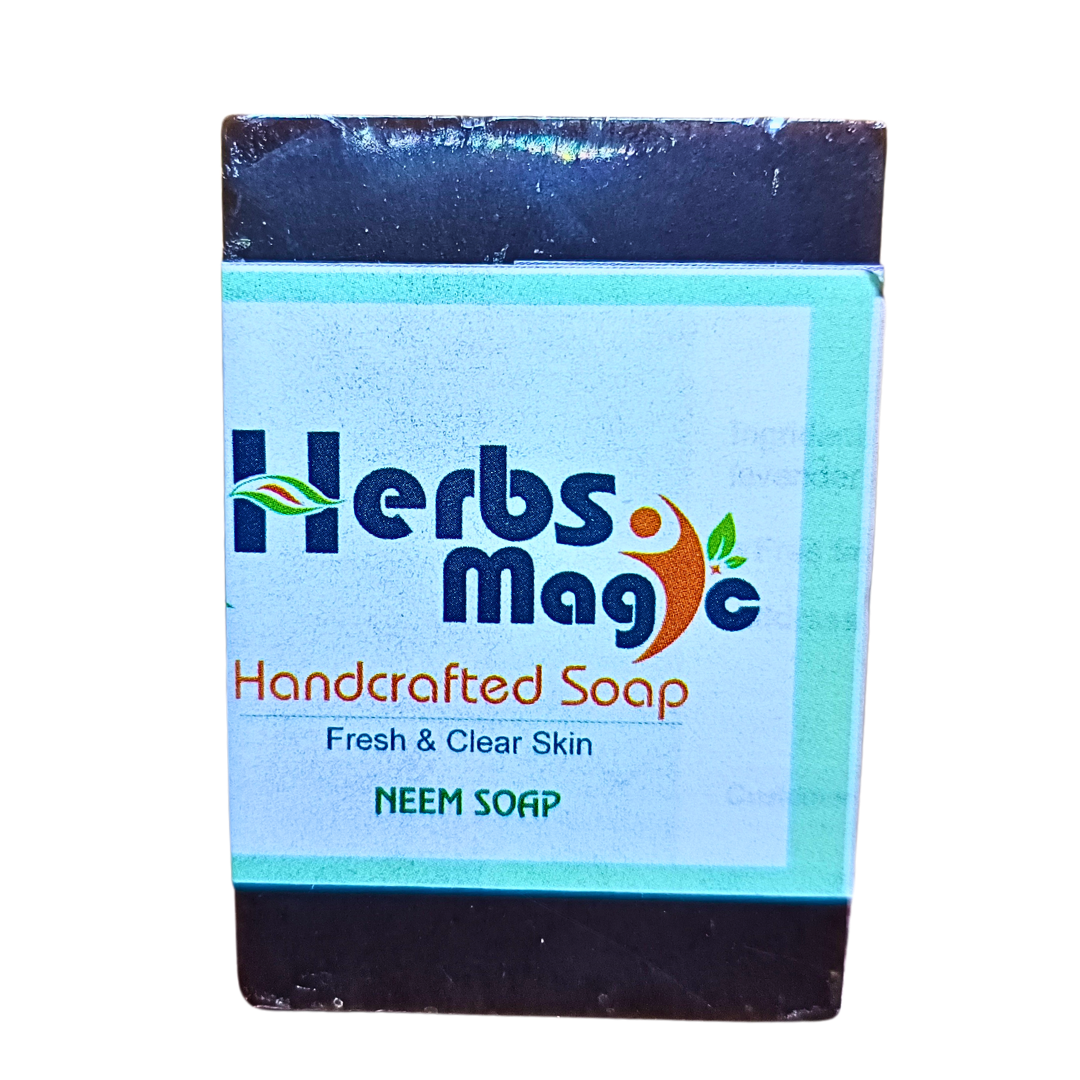 Herbs magic Neem Soap | Handkrafted| Organic | cold pressed oil | Handmade | Refreshing | Antioxidants| Antiaging | Ayurvedic | SLS and Paraben free-https://i-media.vyaparify.com/vcards/products/34628/20240107_145747_0001.png Image