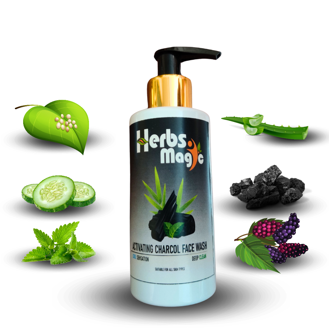 Herbs magic Charcoal Cooling | Oil Free Skin | Refreshing | Ayurvedic | SLS &amp; Paraben free Face Wash-https://i-media.vyaparify.com/vcards/products/34631/20240315_113514_0002.png Image