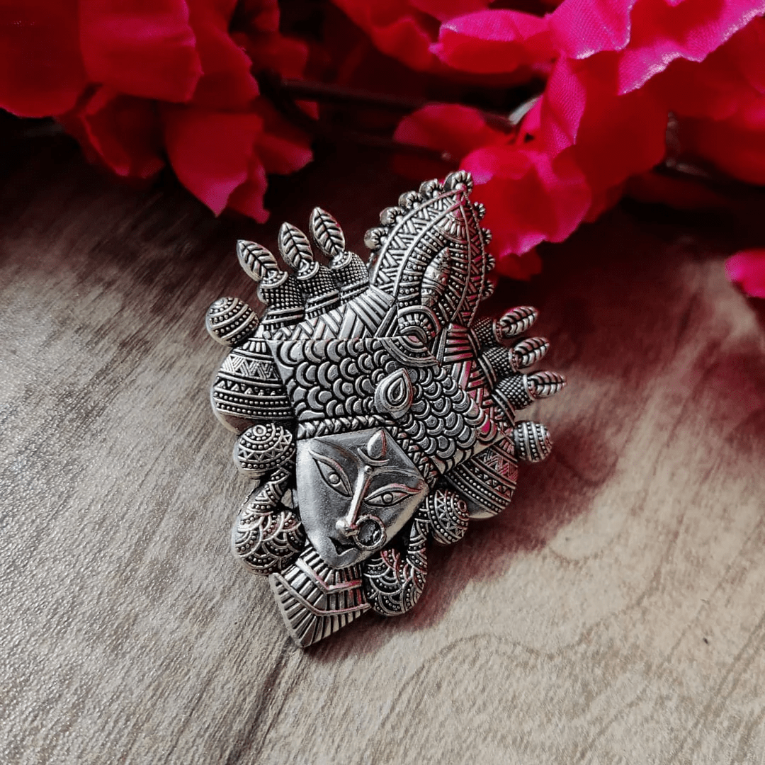 Ekani Shakti Handcrafted German Silver Adjustable Finger Ring-https://i-media.vyaparify.com/vcards/products/35932/Ekani-Shakti-Handcrafted-German-Silver-Adjustable-Finger-Ring.png Image