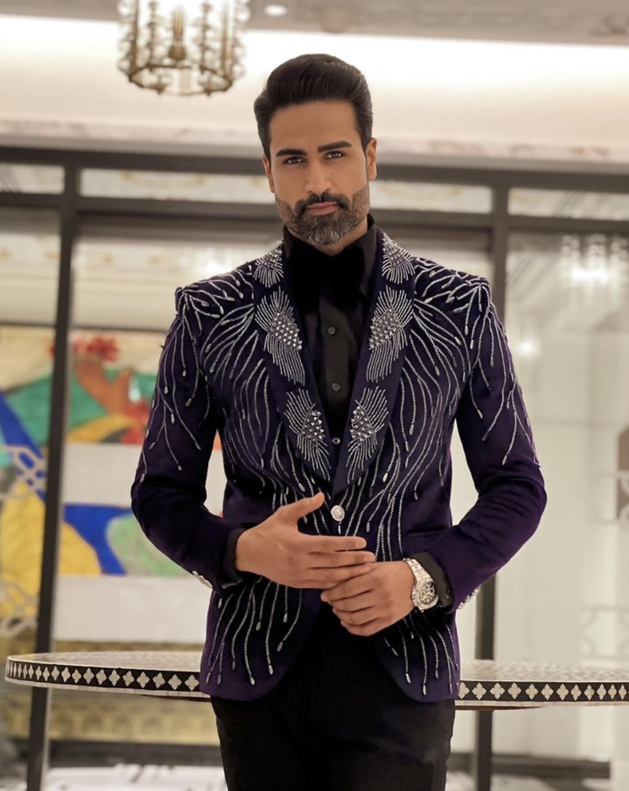 Hand-Embroidered Violet Tuxedo-https://i-media.vyaparify.com/vcards/products/38484/Product-5.1.jpg Image