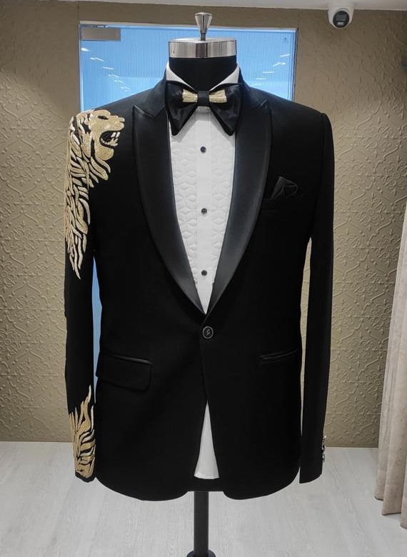 Lion Handwork Black Tuxedo Set-https://i-media.vyaparify.com/vcards/products/38543/Product-32.1.jpeg Image