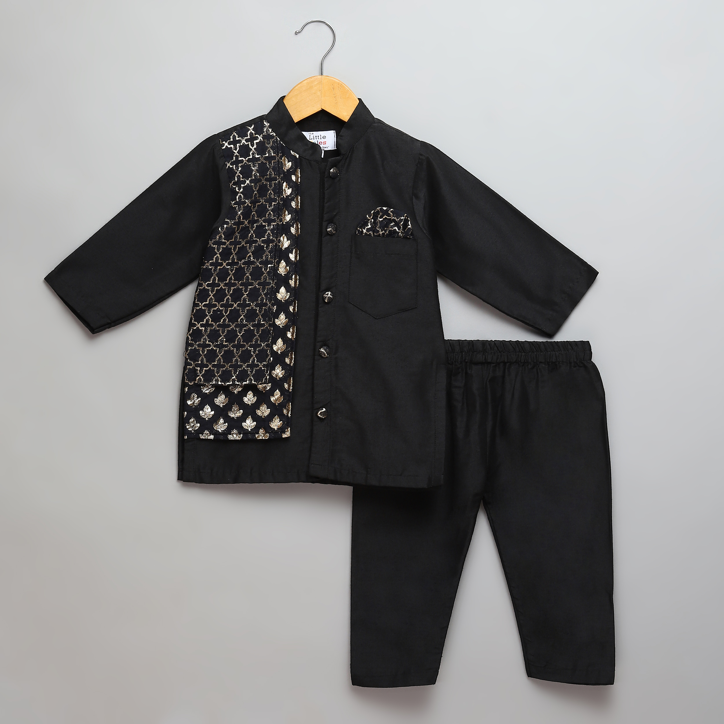 Black Kurta Pyjama with Attached jacket-https://i-media.vyaparify.com/vcards/products/41129/1.jpg Image