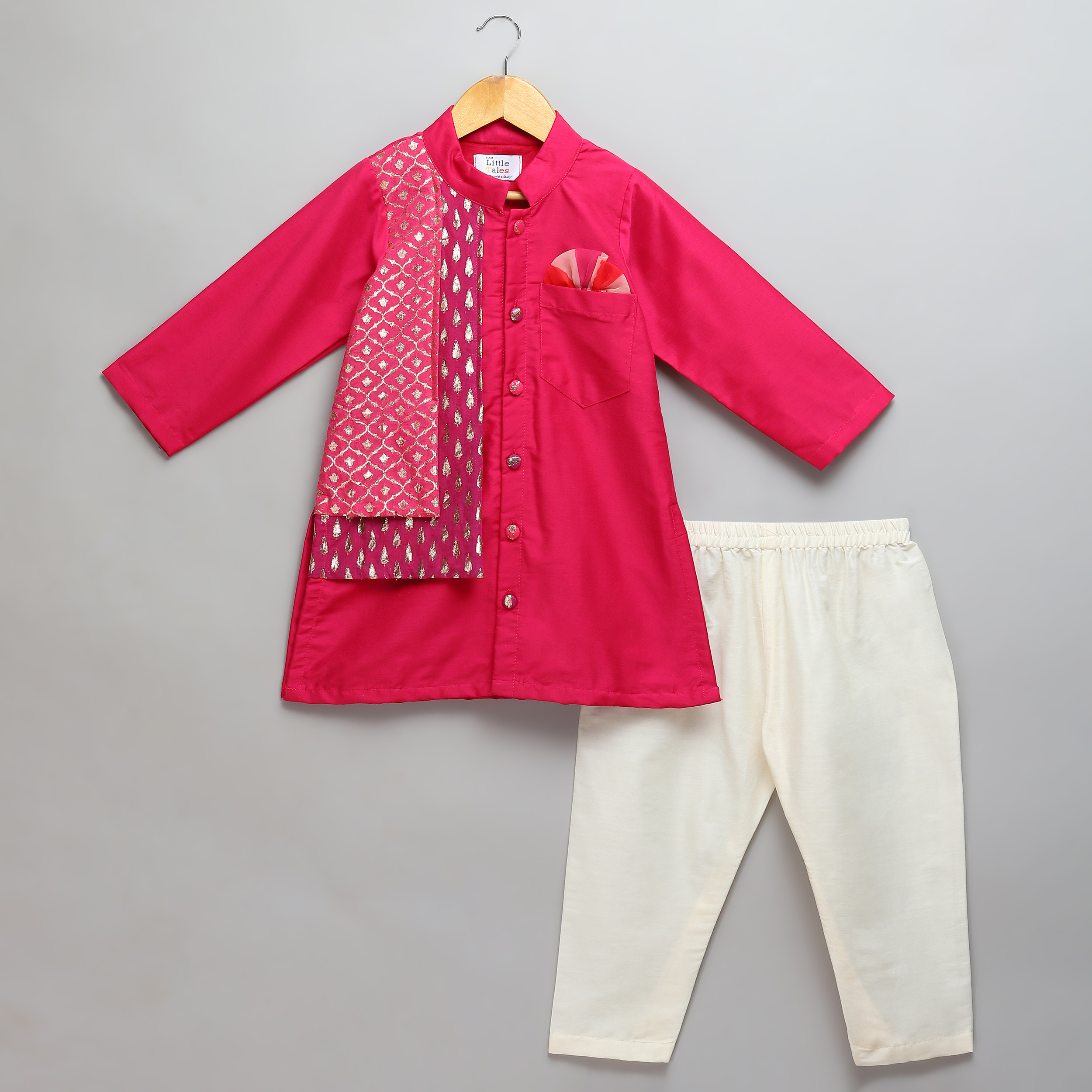 Pink Kurta Pyjama with Attached jacket-https://i-media.vyaparify.com/vcards/products/41564/1.jpg Image