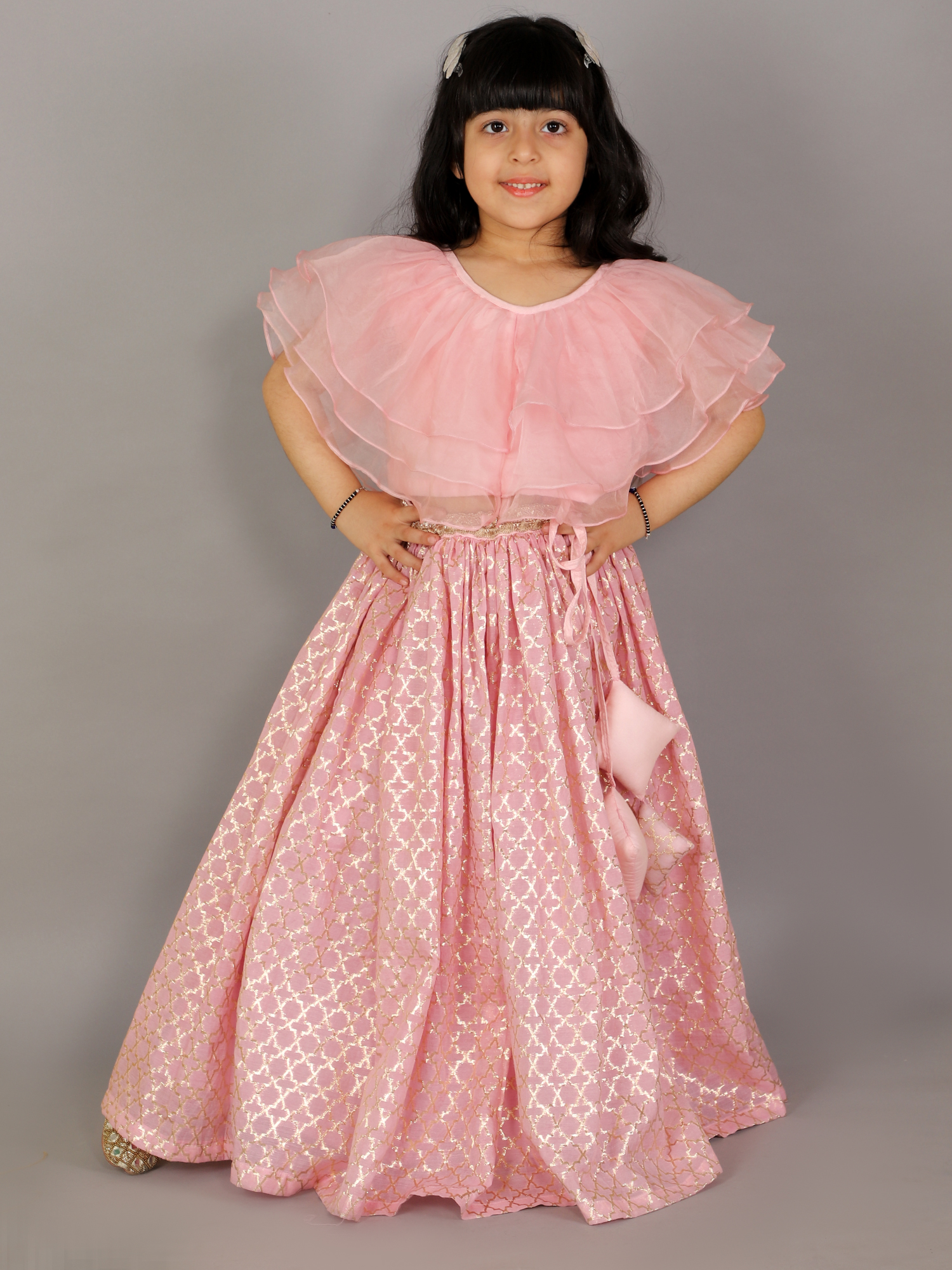 Light Pink Organza Ruffled blouse with Cotton Zari Lehnga-https://i-media.vyaparify.com/vcards/products/42468/48.jpg Image