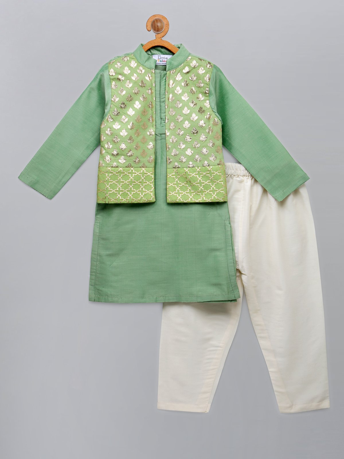 Pastel Green kurta with Attached Jacket and Pyjama-https://i-media.vyaparify.com/vcards/products/42473/IMG_0069.jpg Image