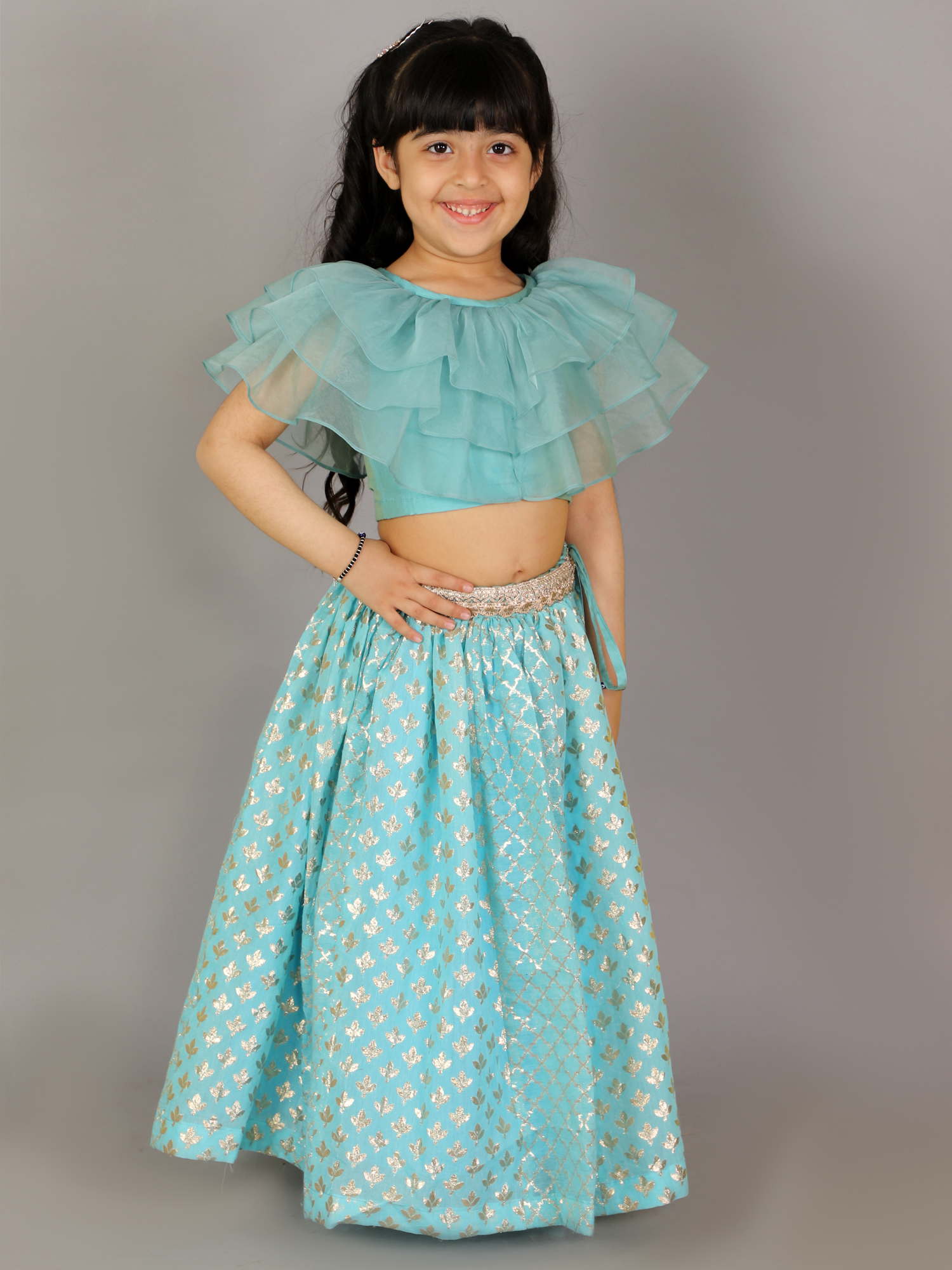 Blue Organza Ruffled blouse with Cotton Zari Lehnga-https://i-media.vyaparify.com/vcards/products/43149/85.jpg Image