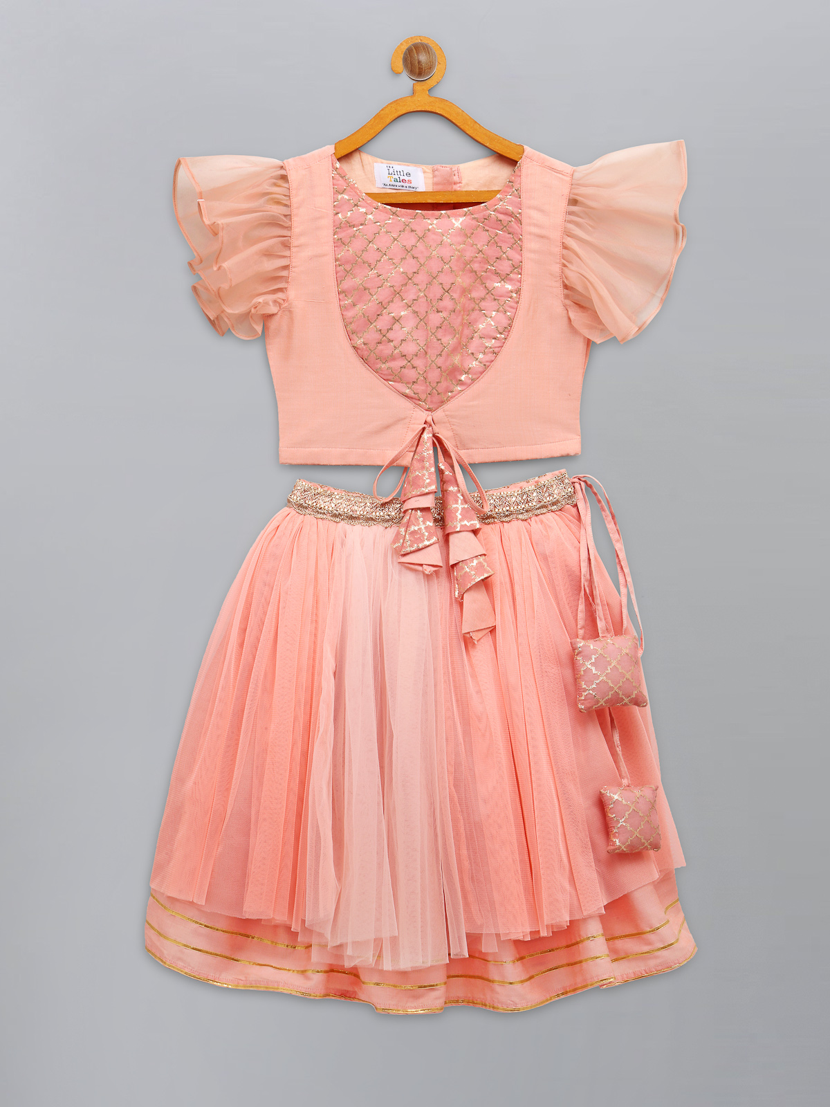 Peach frilly top with Double layered net Lehnga-https://i-media.vyaparify.com/vcards/products/43153/IMG_0032.jpg Image