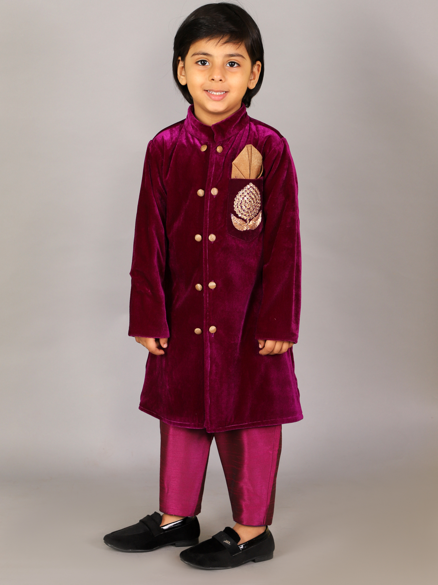 Purple Velvet Bandgala with Pants-https://i-media.vyaparify.com/vcards/products/43158/101.jpg Image