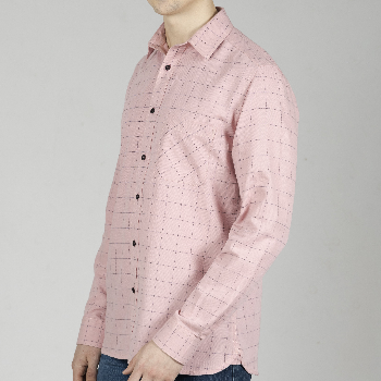 Pink Tapered Shirt in Checks Cotton with Full Sleeves-https://i-media.vyaparify.com/vcards/products/46056/product_1717451893.png Image