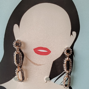 Gold Plated with Diamond - Chain Link Western Drop-https://i-media.vyaparify.com/vcards/products/47140/product_1718084367.png Image