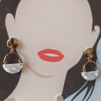 Geometric Shaped Acrylic Indo Western Earring- White Color-https://i-media.vyaparify.com/vcards/products/47142/product_1718084581.png Image