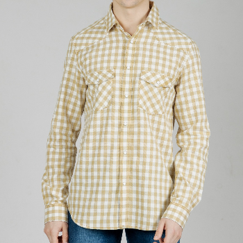Beige Mens Western Shirt in Cotton Checks with Western Yoke-https://i-media.vyaparify.com/vcards/products/49392/product_1717450616.png Image