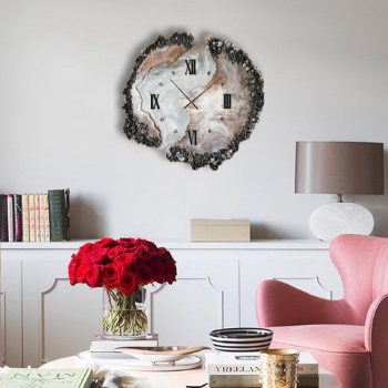 Wall Clock Handcrafted Epoxy Resin Wall Hanging Designer Clock For Living Room Bedroom Home Décor-https://i-media.vyaparify.com/vcards/products/52132/product_1720270708.png Image