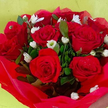 15 red roses bouquet with red designer paper wrapping..-https://i-media.vyaparify.com/vcards/products/59026/product_1723438669.png Image