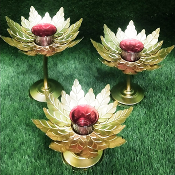 Lotus Tealight Stand (Set of 3) with glass-https://i-media.vyaparify.com/vcards/products/62381/product_1725523338.png Image
